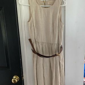 Gently Worn- Michael Kors Khaki Dress w Belt Size 0